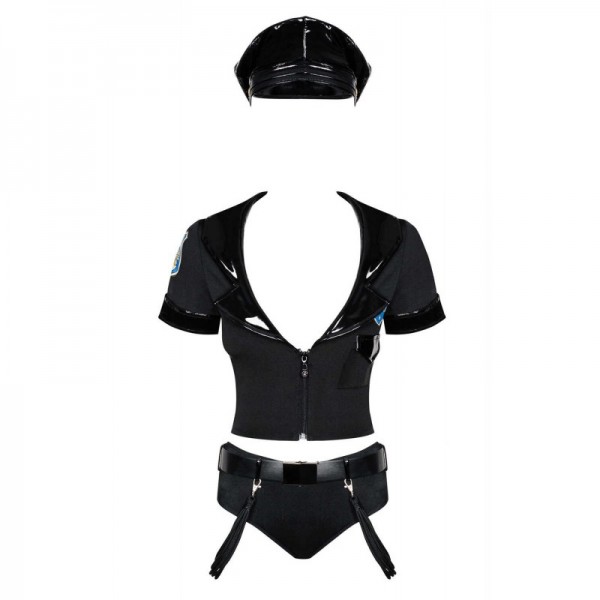 Costume Police set 6 pièces - Noir