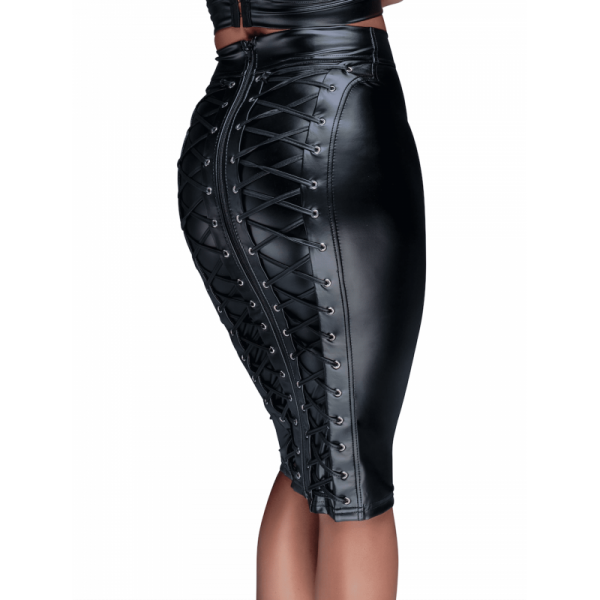 Jupe crayon noire F152 Powerwetlook  - Madonna Lingerie