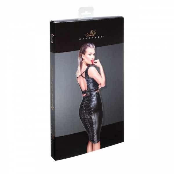 Jupe crayon noire F152 Powerwetlook  - Madonna Lingerie
