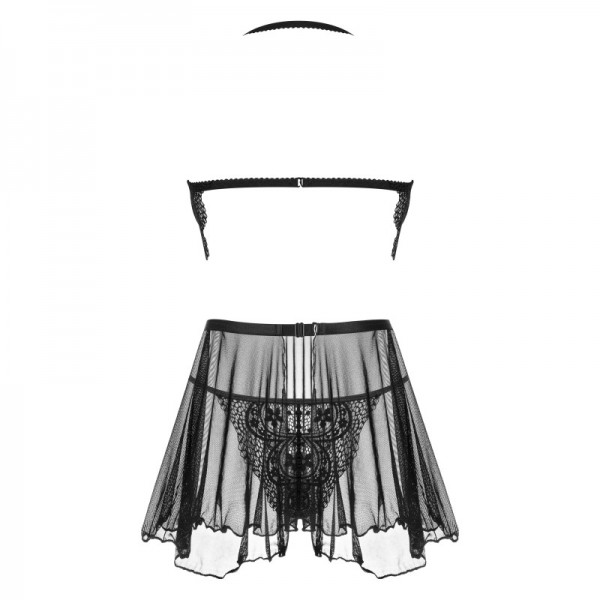 Nuisette sensuelle noire DARK MIRAGE et string inclus