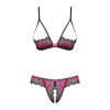 Ensemble 2 pcs  ouvert TULIA - Noir & Fuchsia