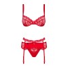 Ensemble 3 pcs HEARTINA - Rouge