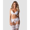 Ensemble 3 pieces porte-jarretelles- blanc