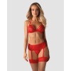 Ensemble lingerie 3 pièces rouge en dentelle – Séduction intense