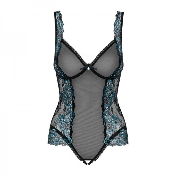 Body ouvert noir & Turquoise AMANTA