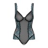 Body ouvert noir & Turquoise AMANTA