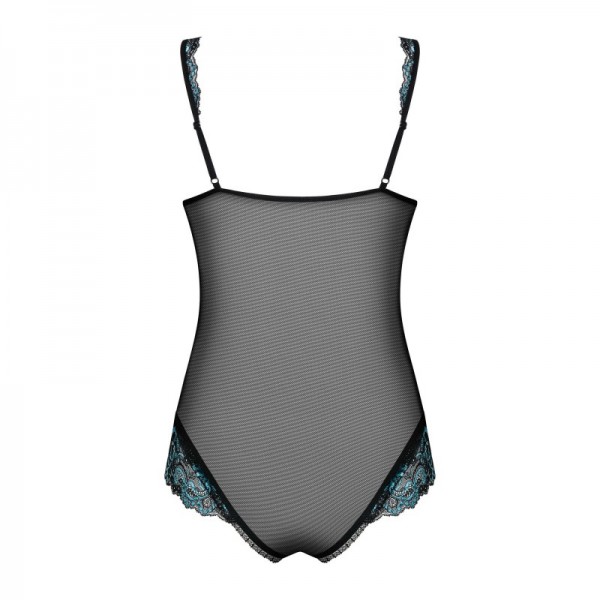 Body ouvert noir & Turquoise AMANTA