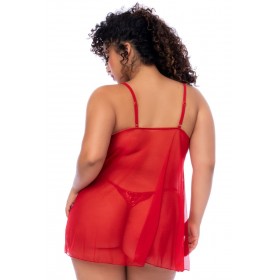 Nuisette ouverte rouge et string GT