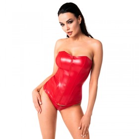 Corset Rouge F355 MYSTERIA  - Noir Handmade