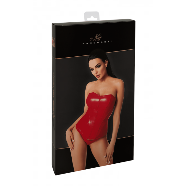 Corset Rouge F355 MYSTERIA  - Noir Handmade