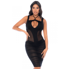 Robe noire semi transparente dos nu -