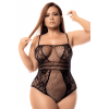 Body noir extensible en résille fine