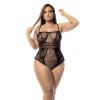 Body noir extensible en résille fine