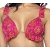 Maillot de bain deux pièces imprimé œillets rose