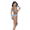 Maillot de bain deux pièces Bleu imprimé œillets