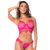 Ensemble 2 pièces en dentelle à cils rose -