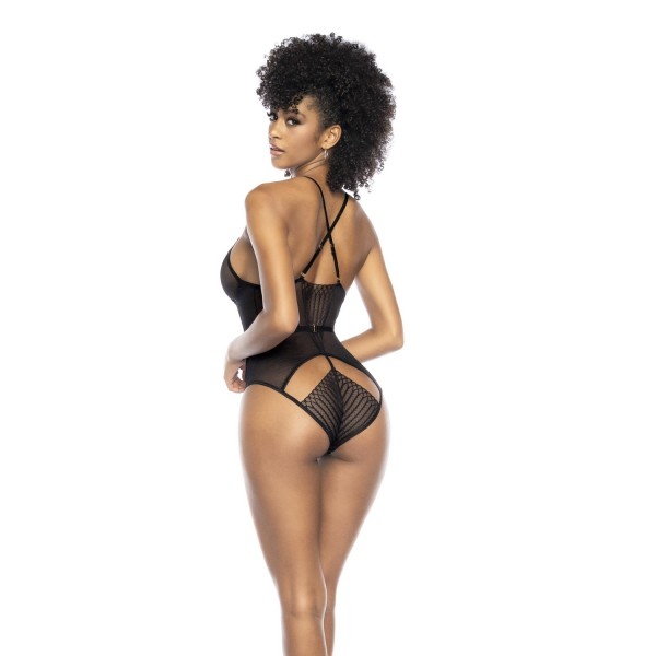 Body noir semi transparent élégant