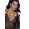 Ensemble body résille et dentelle Noir/Violet