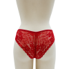 Culotte rouge en dentelle avec nœud en satin