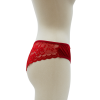 Culotte rouge en dentelle avec nœud en satin
