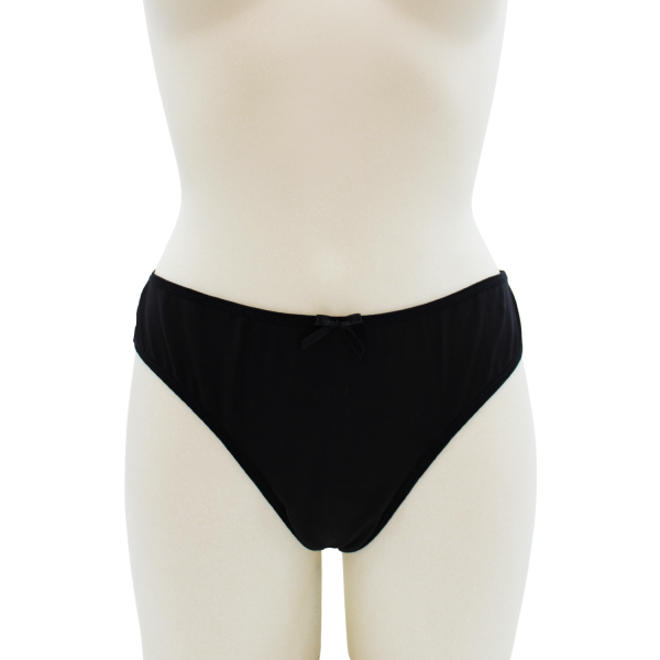 Culotte noire en dentelle avec nœud en satin