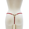 String rouge avec bijou perle & strass dorés