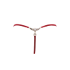 String rouge avec bijou perle & strass dorés
