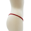 String rouge avec bijou perle & strass dorés