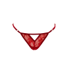 String rouge avec bijou perle & strass dorés