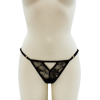 String noir avec bijou perle & strass dorés
