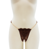 String en dentelle marron ouvert avec chaînes dorées