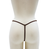 String en dentelle marron ouvert avec chaînes dorées