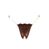 String en dentelle marron ouvert avec chaînes dorées