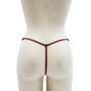 String en dentelle taupe ouvert avec chaînes dorées