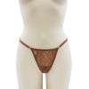 String couleur taupe (marron) en dentelle avec bijou cœur doré