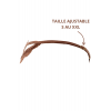 String couleur taupe (marron) en dentelle avec bijou cœur doré