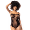 body résille noire dentelle illusion corset