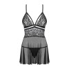 838 BAB - Babydoll noire & string assorti