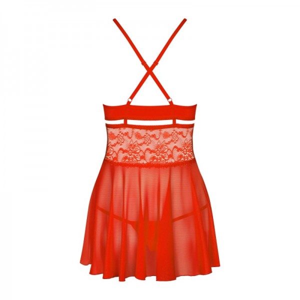 838 BAB - Babydoll rouge & string assorti