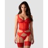 CUPIDE DESIR corset et string - Rouge