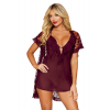 Nuisette et peignoir couleur aubergine -