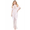 Robe bodystocking en résille et dentelle blanche