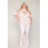 Robe bodystocking en résille et dentelle blanche GT