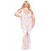 Robe bodystocking en résille et dentelle blanche GT