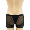 Boxer noir semi opaque avec un jeu de résille