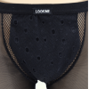 Boxer noir semi opaque avec un jeu de résille