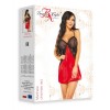 MARINELA nuisette satin rouge et string