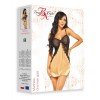 MARINELA nuisette satin or et noir & string