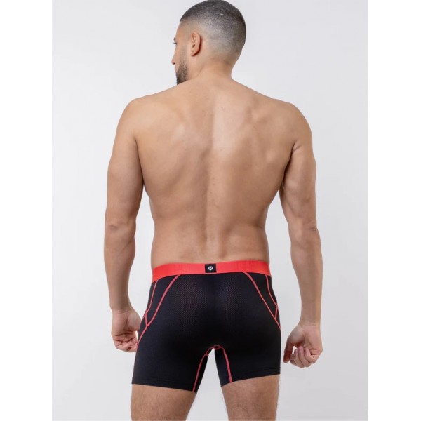 Boxer sport noir & bandes oranges haute qualité Loïc Henry