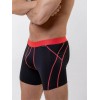 Boxer sport noir & bandes oranges hautes qualité LOIC HENRY